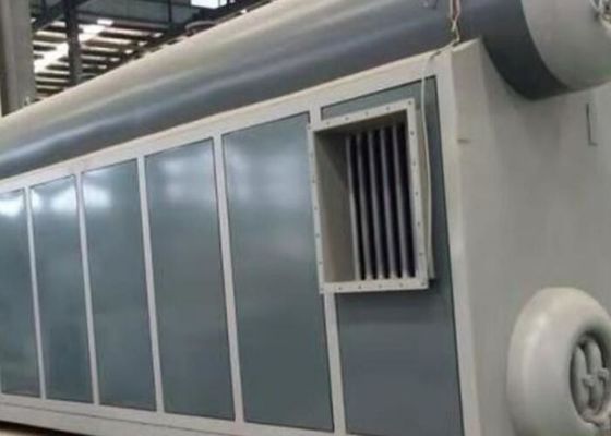Caldeira de água quente industrial a óleo de processamento químico com tampa de caixa de fumaça móvel